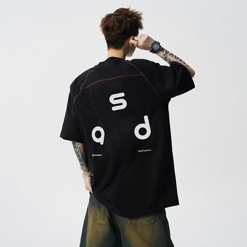 Cotton Letter Print Short-sleeve T-shirt