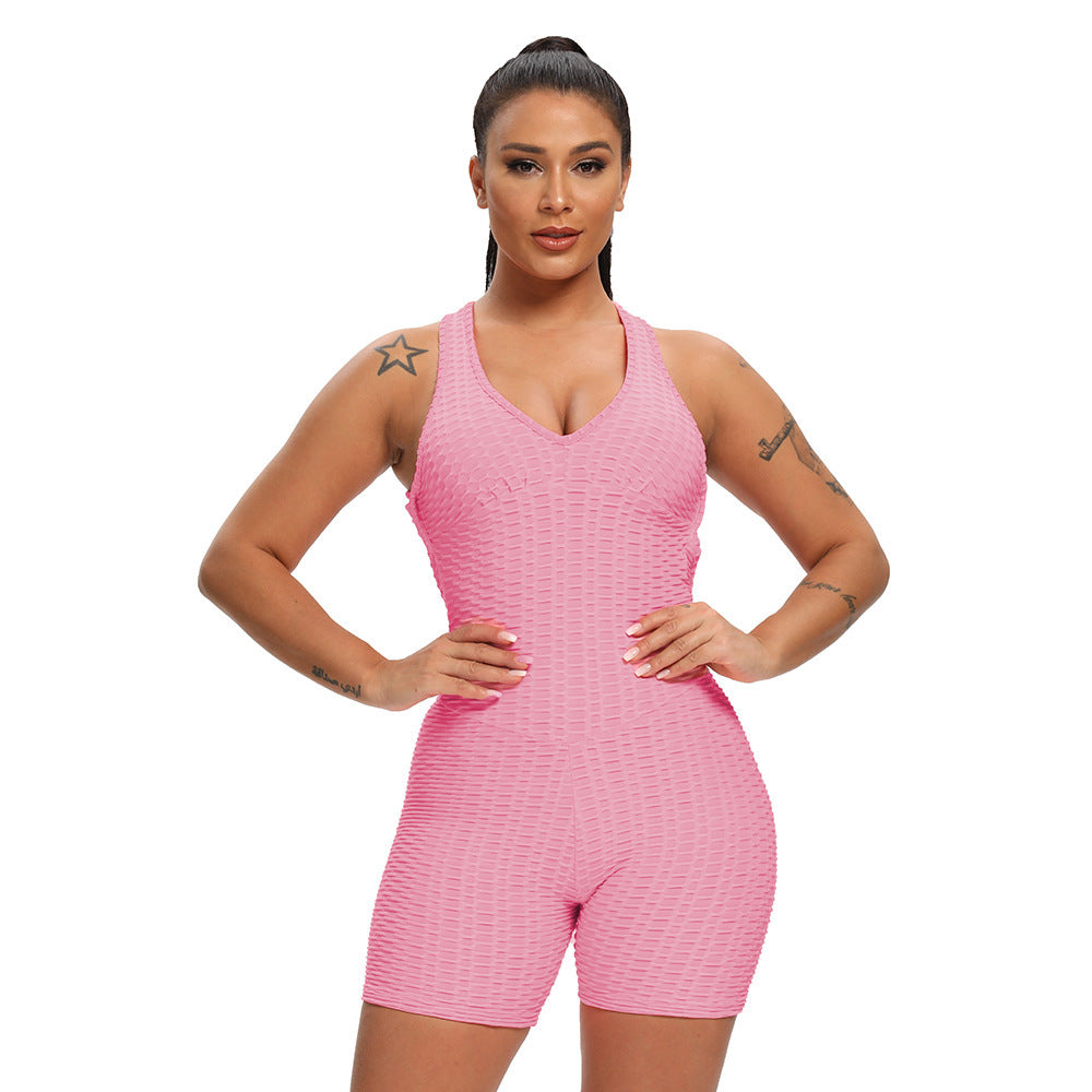 Women's Sports And Fitness Slim Jacquard One-piece Shorts null