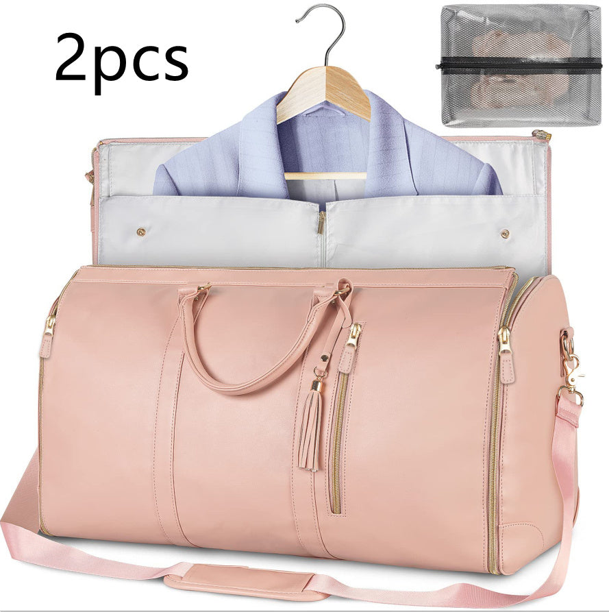 Large Capacity Travel Duffle Bag Women's Handbag Folding Suit Bag Waterproof Clothes Totes null