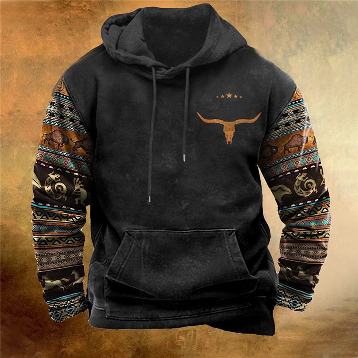 Men's Pullover Hoodie Bohemian Style null