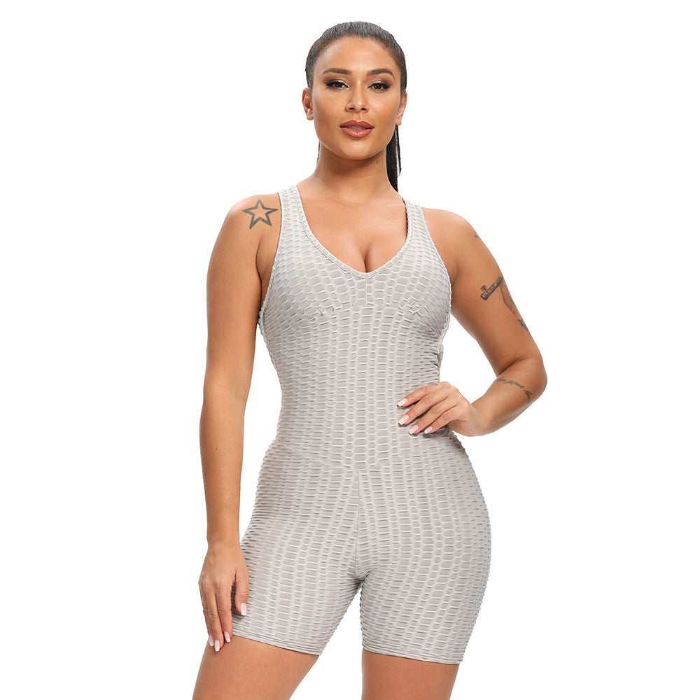 Women's Sports And Fitness Slim Jacquard One-piece Shorts null