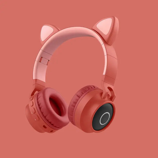 LED Light Cat Ear Headphones Wireless Bluetooth 5.0 Headset Portable Foldable Kids Headphone With Microphone Best Gift null