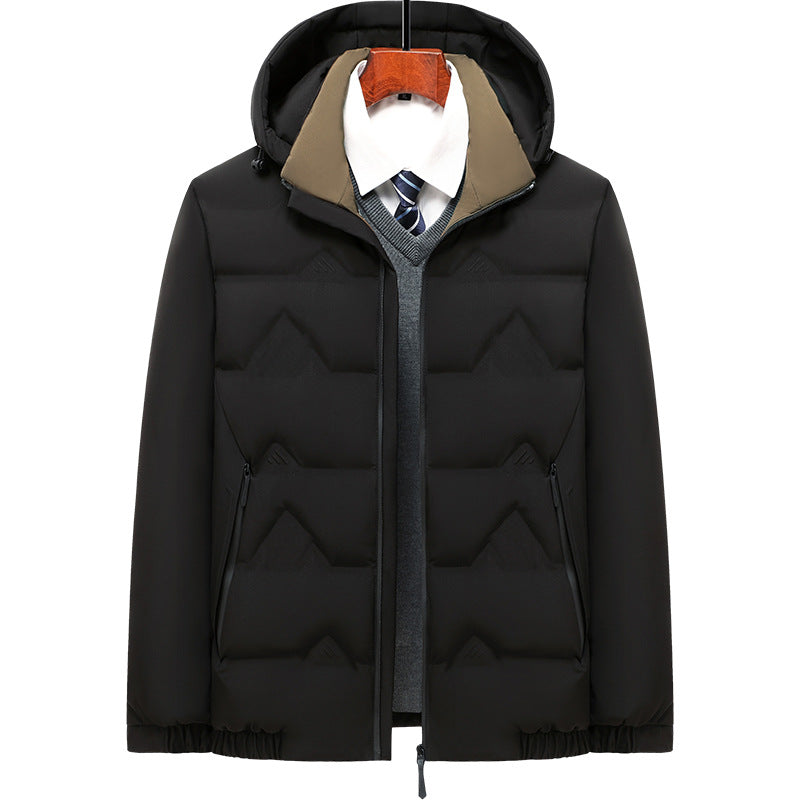 Winter Men's Thick Stand-up Collar Cotton Jacket For Business Casual