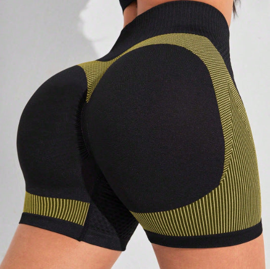 Women's Fashion Seamless Peach Tight High Waist Sports And Fitness Shorts null