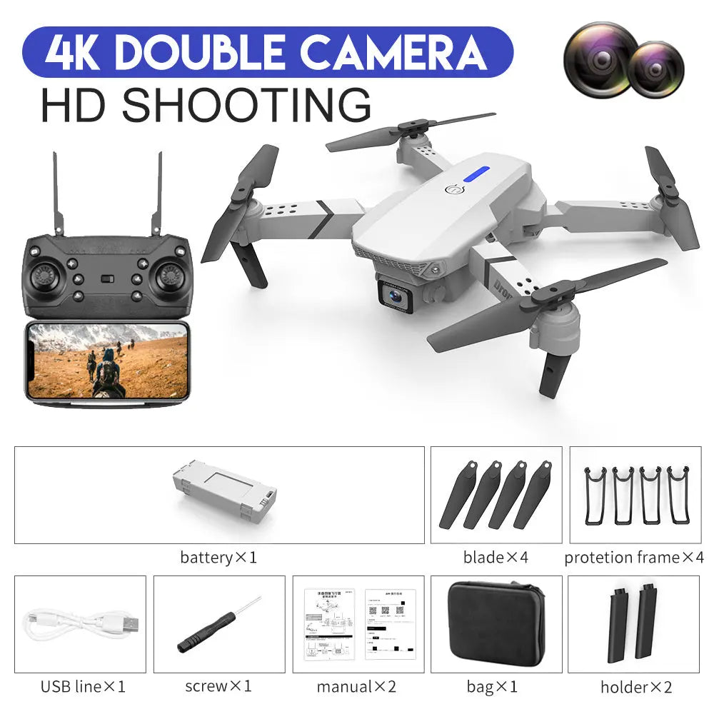 E88 Drone Aerial Photography HD 4K Dual Camera Remote Control Airplane Toy null