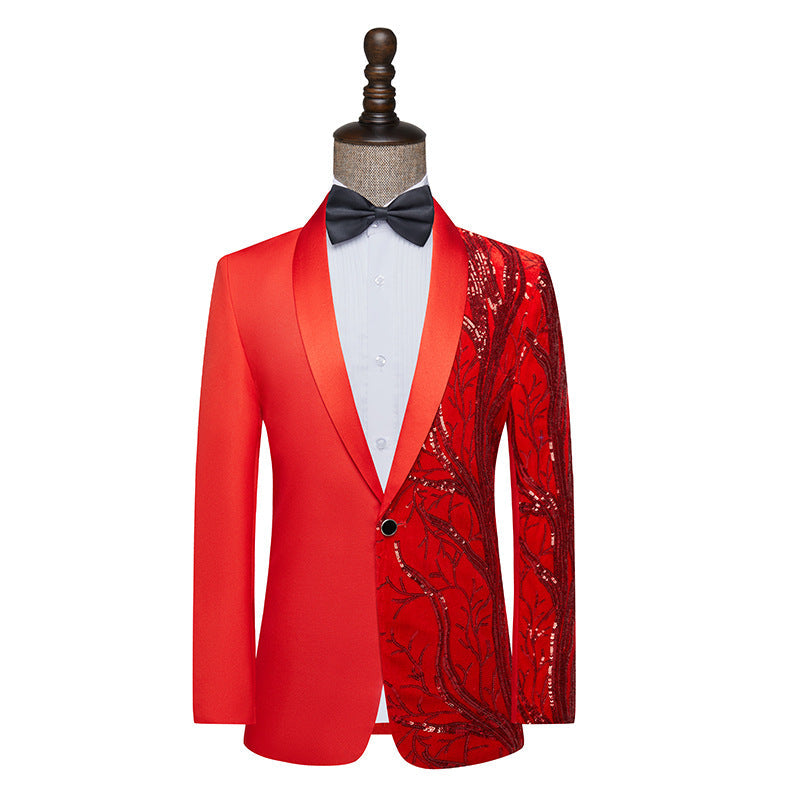 Sequins Performance Costume Men's Suit Versatile Jacket