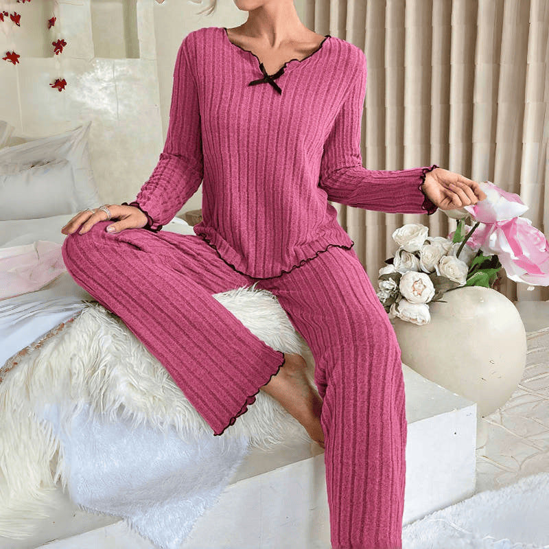 Black Edge Twisted Edge Leisure Pajamas Suit null