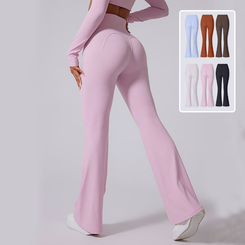 Women's Flared Pants Yoga High Waist Slim Tight Trousers Fitness Sports Clothing null