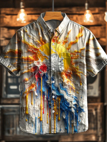 Men's Casual Digital 3D Short Sleeve Top