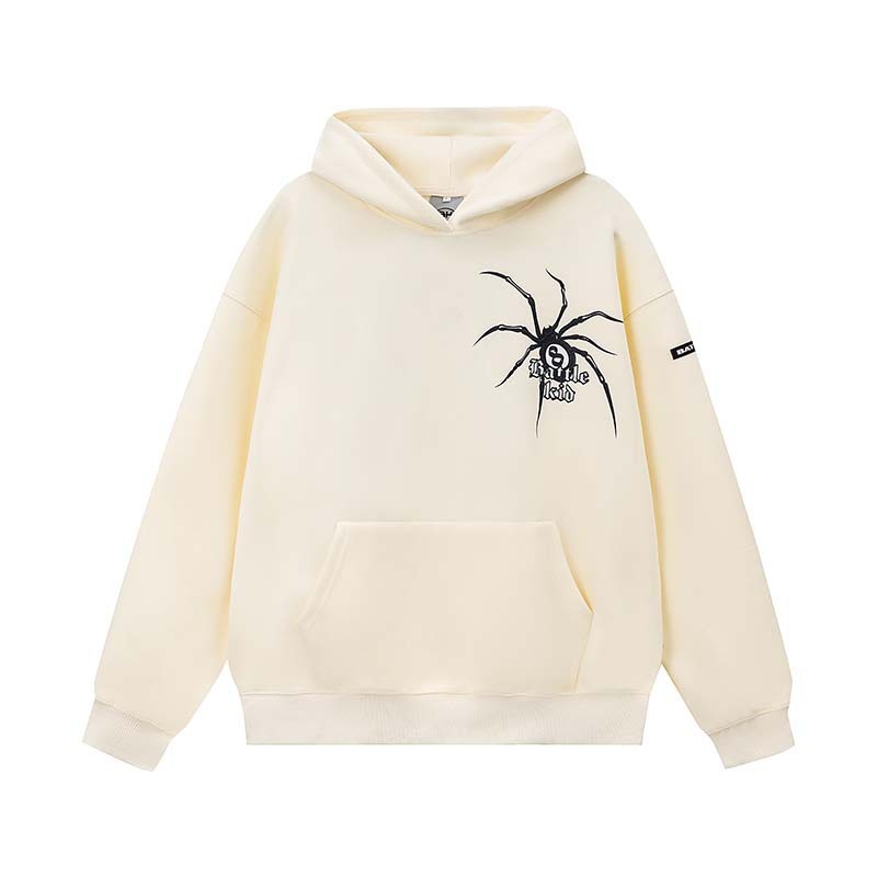 Spider Print Pullover Hoodie For Men null