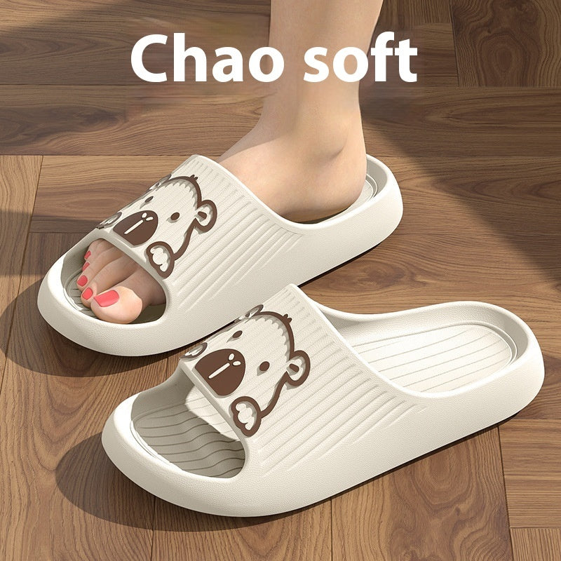 Cute Cartoon Dog Slippers Non-slip Floor Bathroom Slipper Summer Women's House Shoes null