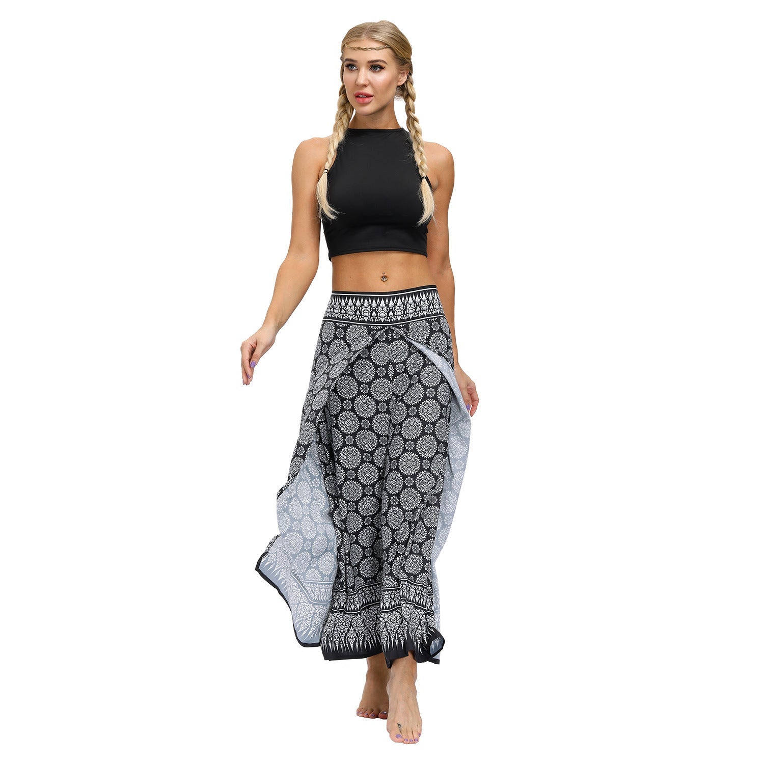 Ethnic Print Boho Outdoor Gym Yoga Pants null