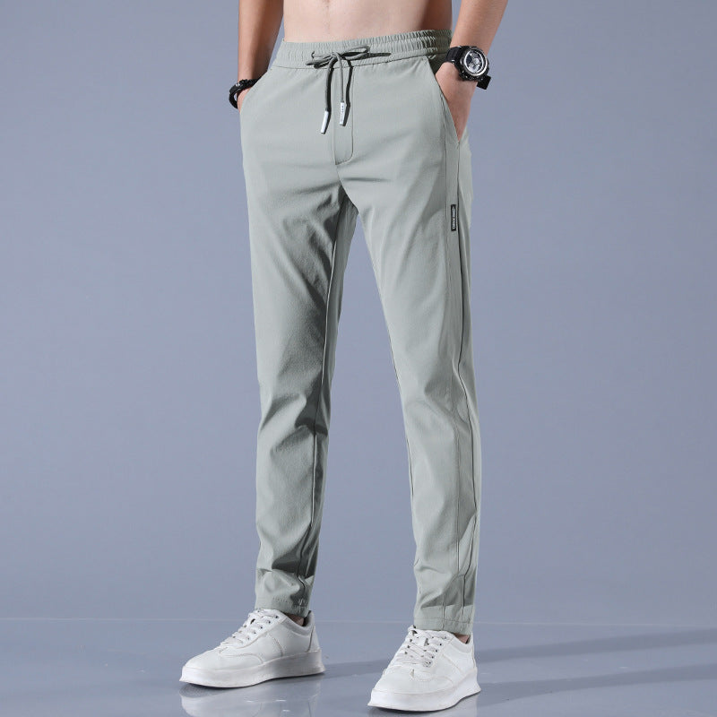 Summer Ice Silk Men's Stretch Breathable Straight Sports Trousers null