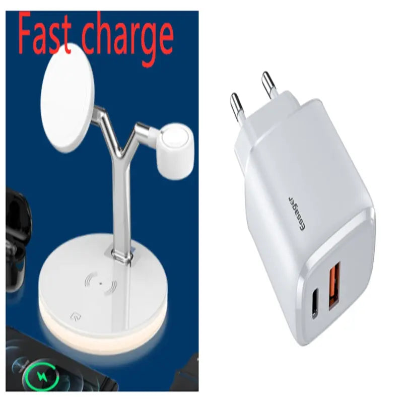 Compatible with Apple, 3 In 1 Magnetic Wireless Charger 15W Fast Charging Station For Magsafe Chargers null