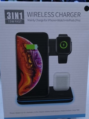 Compatible Mobile Phone Watch Earphone Wireless Charger 3 In 1 Wireless Charger Stand null