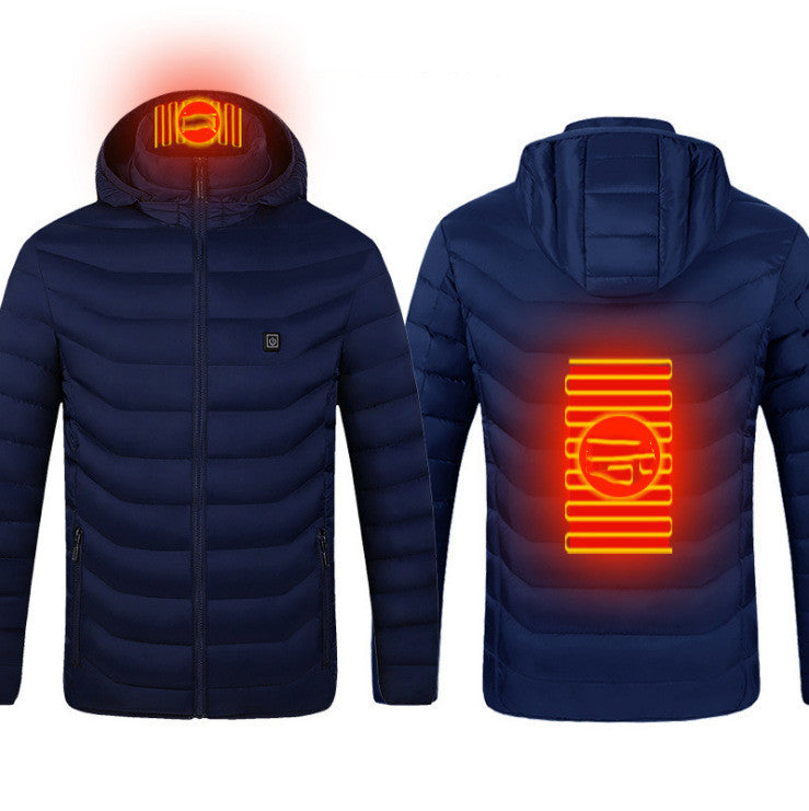 New Heated Jacket Coat USB Electric Jacket Cotton Coat Heater Thermal Clothing Heating Vest Men's Clothes Winter null