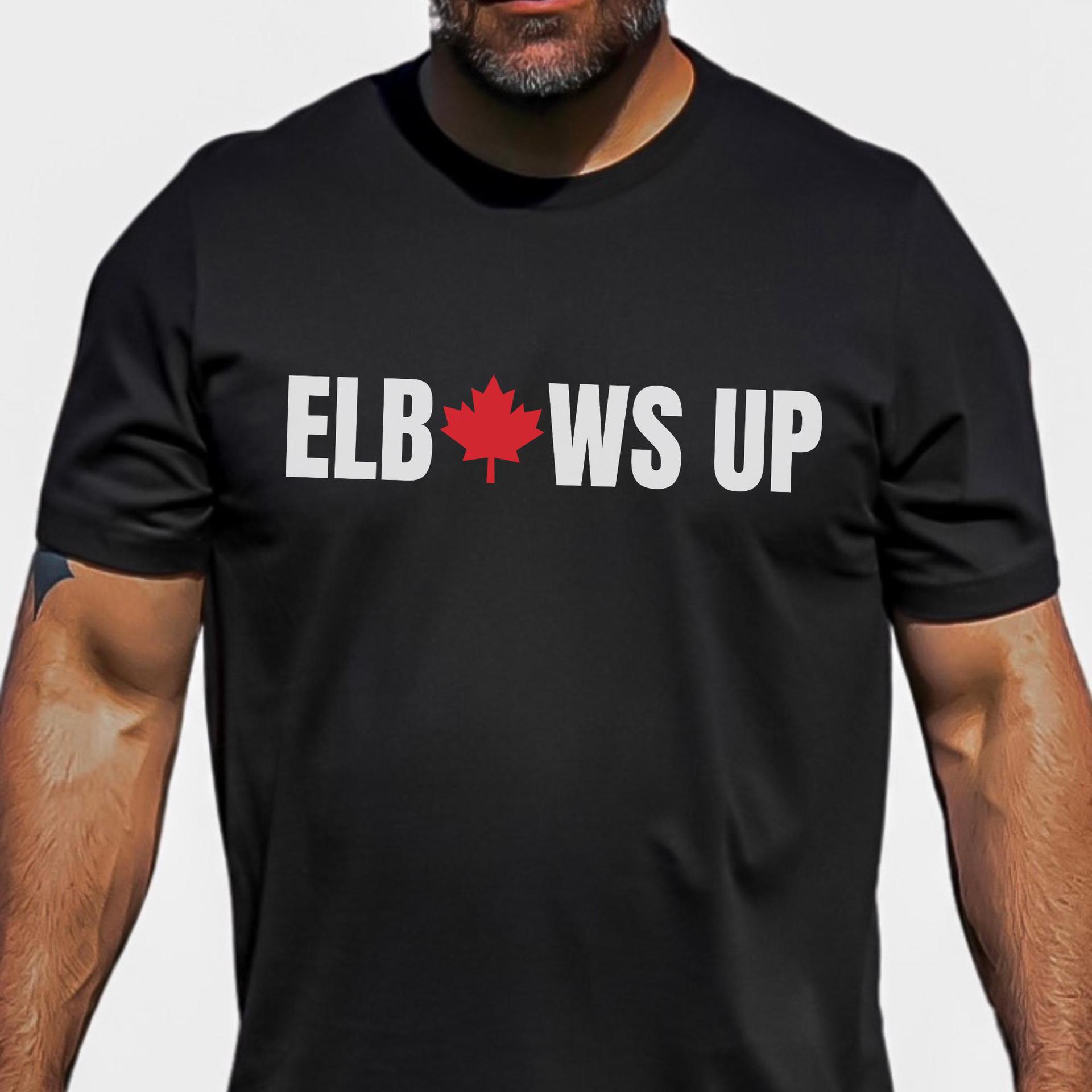 Elbowa Up Canada Printed Loose Short Sleeve Sports Breathable