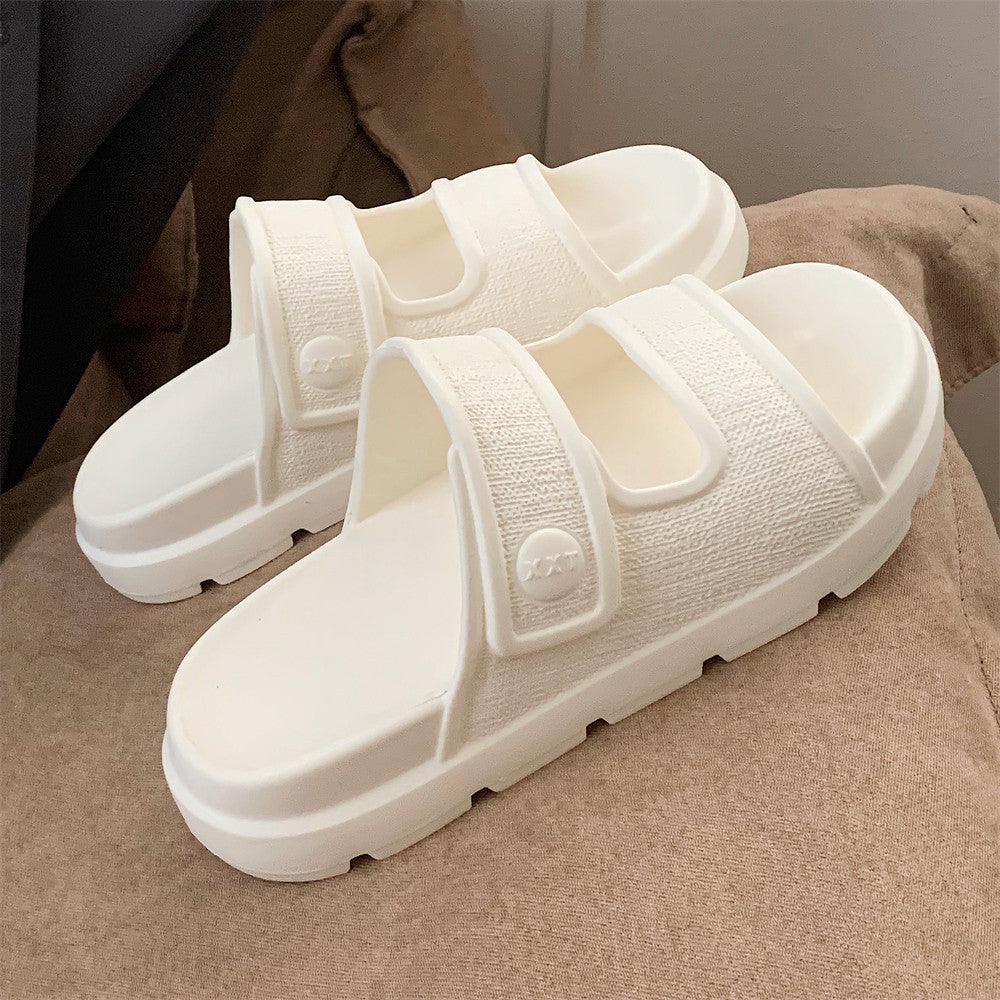 Casual Double-straped Slippers Comfortable Platform Beach Shoes null