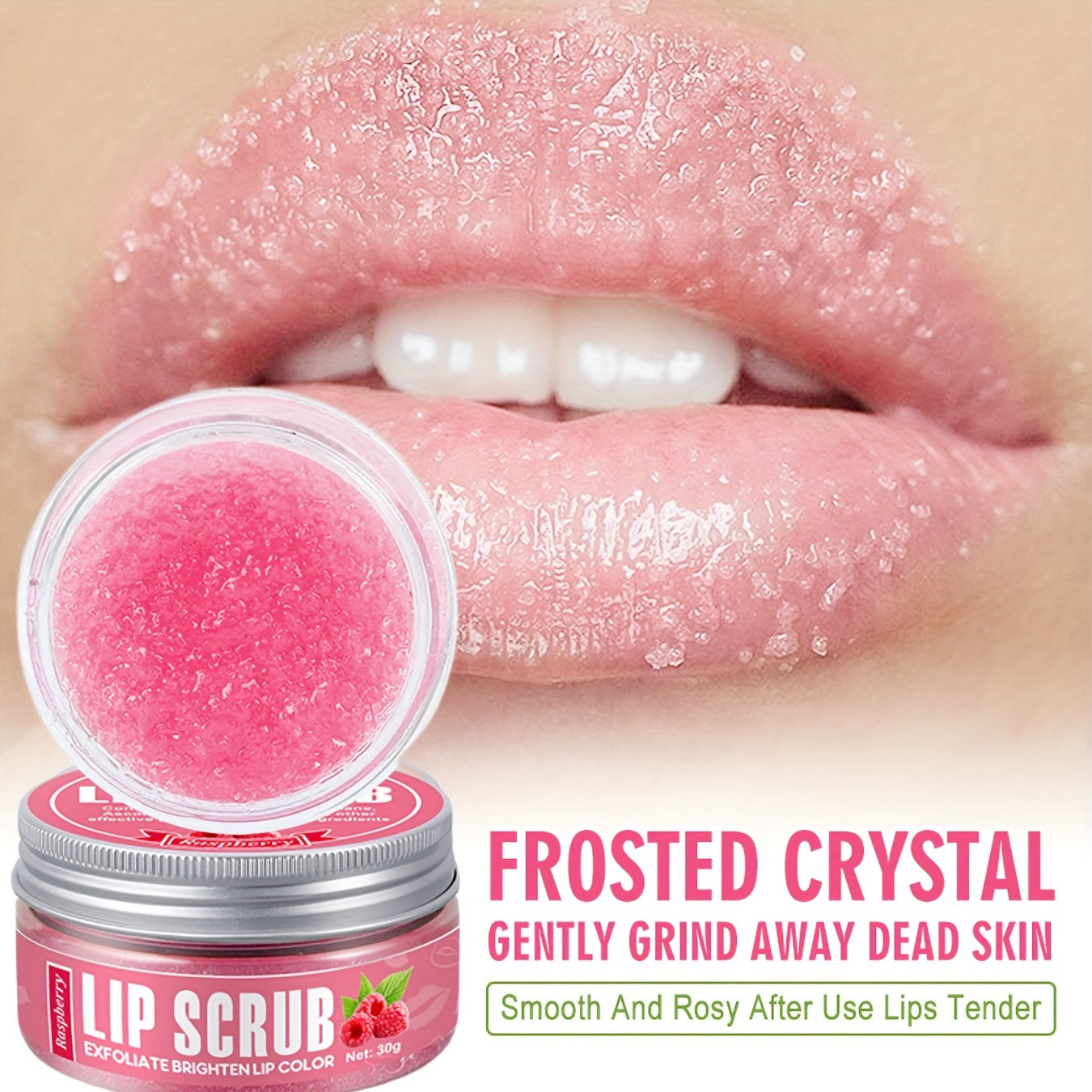 Raspberry-Flavored Lip Scrub Contains Plant Squalane for Hydration, Moisturizing, And Exfoliating, Leaving Lips Refreshed And Enhancing Their Color. Dropshipman