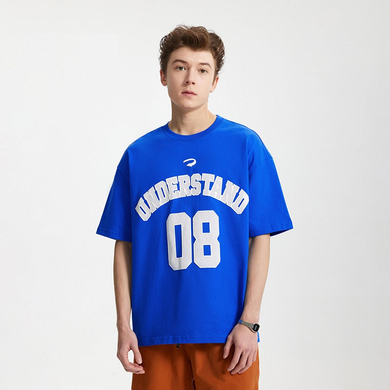 Foam Letter Printed T-shirt American Digital