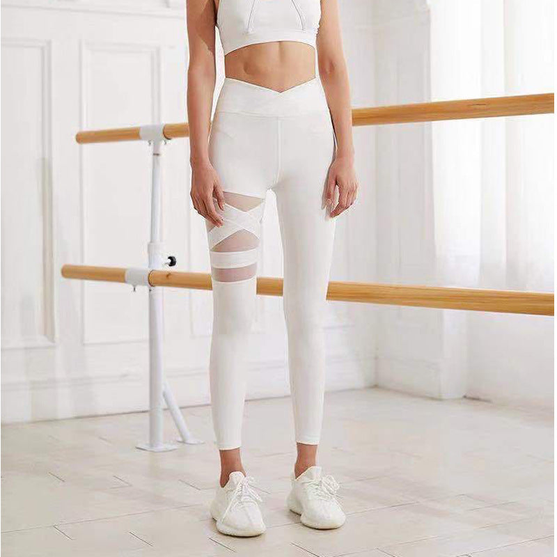 Gym Leggings Cross High Waist Yoga Pants null