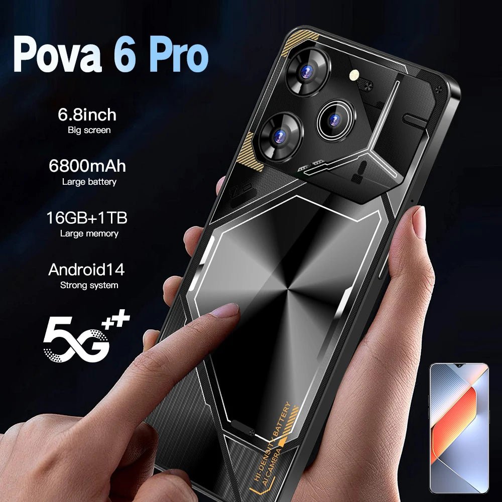 7.3Inch 16GB+1TB Original Pova 6 Pro 8000 MAh Phone Android 13.0 Mobile Phone 5G Smartphone Black 7.3Inch 16GB+1TB Original Pova 6 Pro 8000 MAh Phone Android 13.0 Mobile Phone 5G Smartphone - shop_name