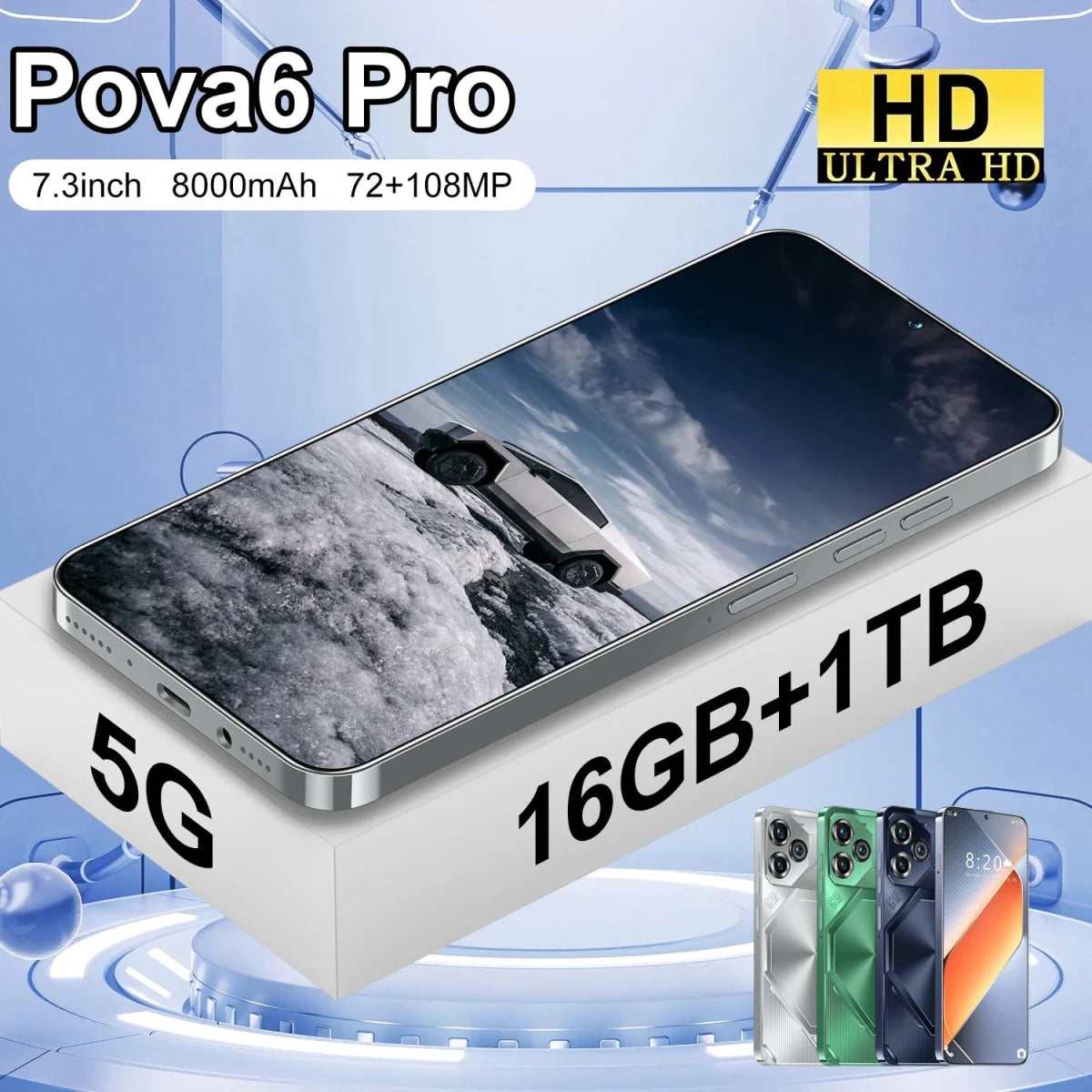 7.3Inch 16GB+1TB Original Pova 6 Pro 8000 MAh Phone Android 13.0 Mobile Phone 5G Smartphone Black 7.3Inch 16GB+1TB Original Pova 6 Pro 8000 MAh Phone Android 13.0 Mobile Phone 5G Smartphone - shop_name