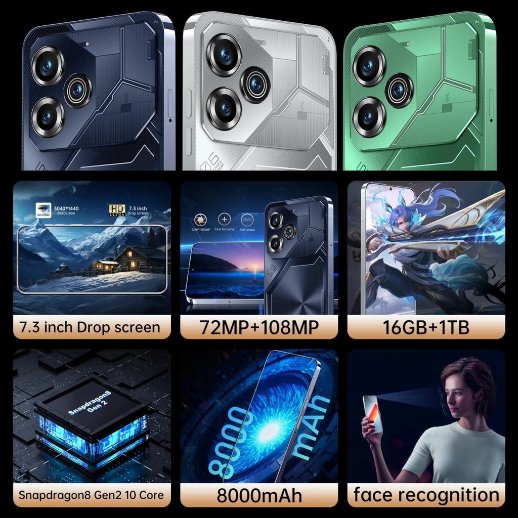 7.3Inch 16GB+1TB Original Pova 6 Pro 8000 MAh Phone Android 13.0 Mobile Phone 5G Smartphone Black 7.3Inch 16GB+1TB Original Pova 6 Pro 8000 MAh Phone Android 13.0 Mobile Phone 5G Smartphone - shop_name