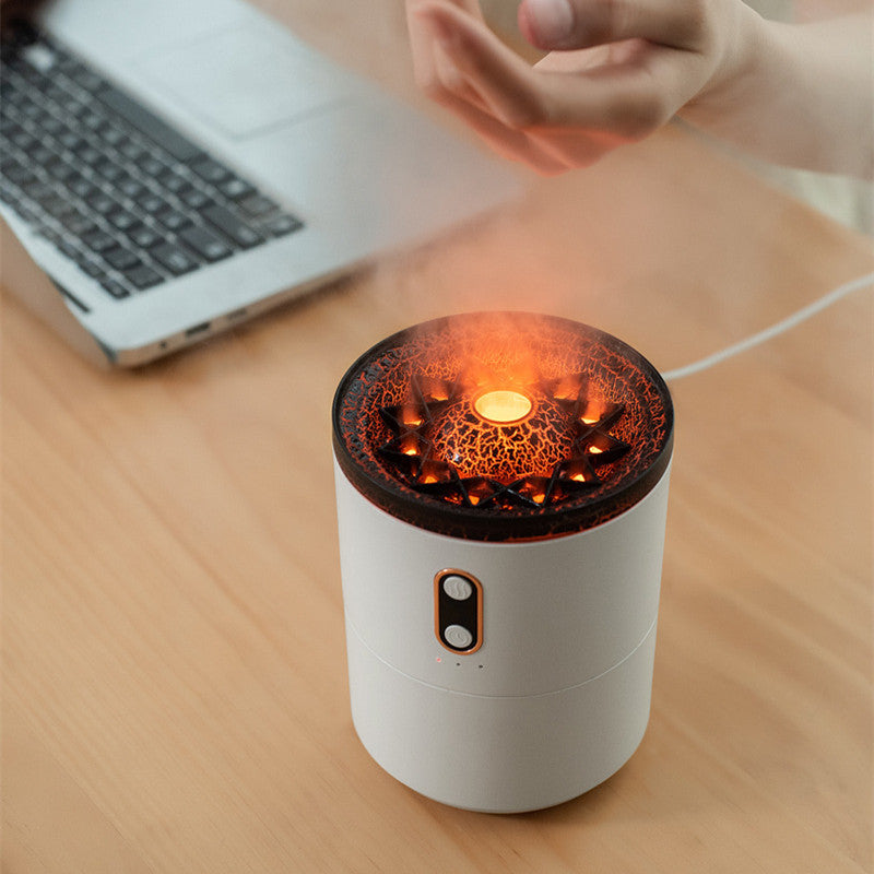 Volcanic Flame Aroma Essential Oil Diffuser USB Portable Jellyfish Air Humidifier Night Light Lamp Fragrance Humidifier null