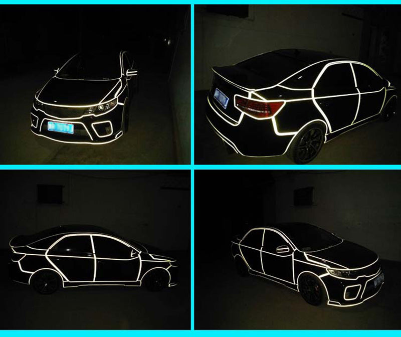 Car Styling Night Magic Reflective Tape 1cm X 5m Automotive Body Motorcycle Decoration For Kia Bmw Ford Renault Sticker