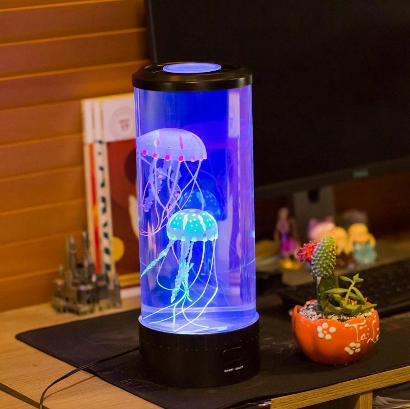 LED Jellyfish Aquarium Lamp Night Light USB Powered null