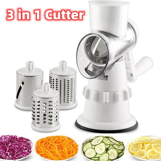 3 In 1 Vegetable Slicer Manual Kitchen Accessories Grater For Vegetable Cutter Round Chopper Mandolin Shredder Potato Home Kitchen Supplies Kitchen Gadgets null