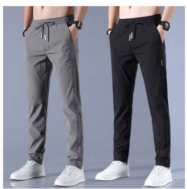 Ice Silk Pants Men'S Summer Thin Casual Pants Loose Straight Breathable null