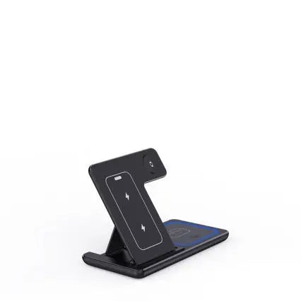 15W 3 In 1 LED Fast Wireless Charger Stand Foldable Charging Station For Smart Phone 15 14 13 12 11 IWatch 9 8 7 6 5 Airpods Pro null