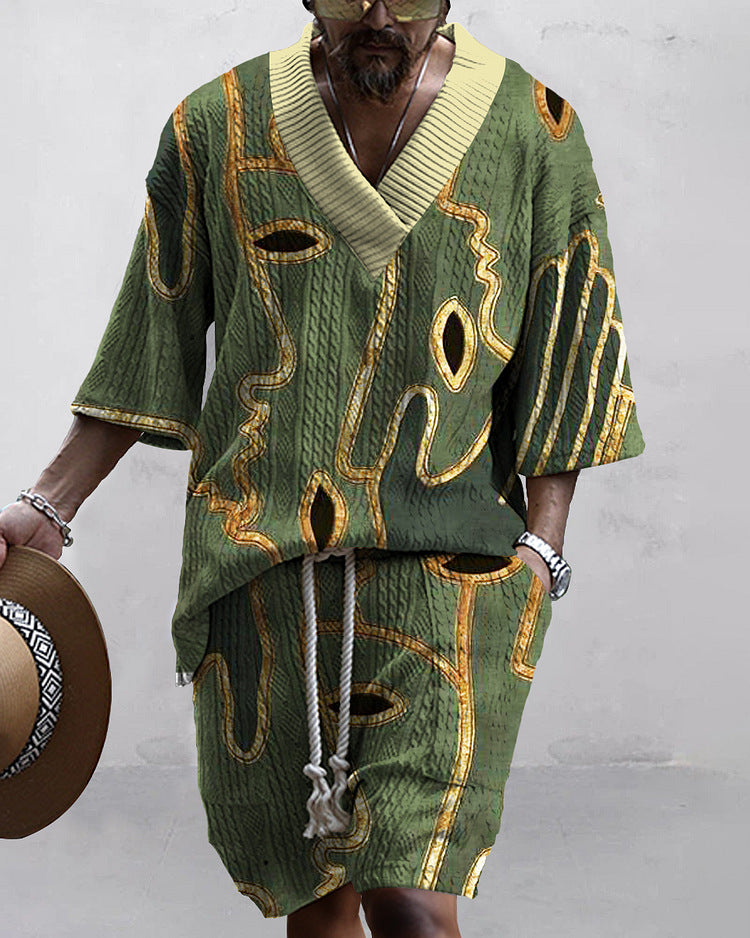 Fashion Men's Summer Loose Short Sports Suit