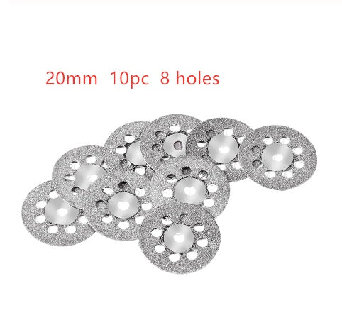 0pcs Set 30mm Mini Diamond Saw Blade Silver Cutting Discs With 2X Connecting Shank For Dremel Drill Fit Rotary Tool
