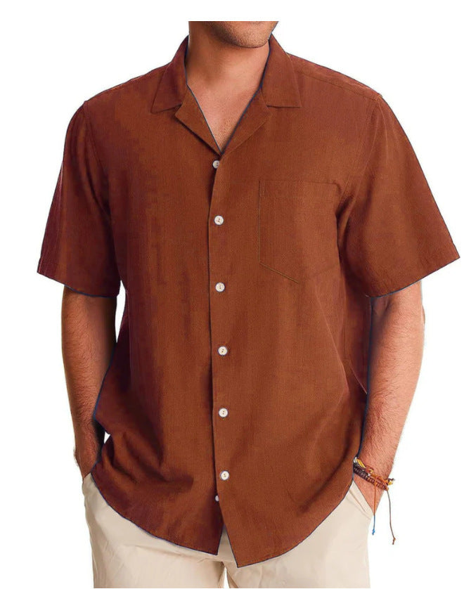 Lapel Hawaiian Shirt Plus Size Men's Digital Printing Men's Short Sleeve