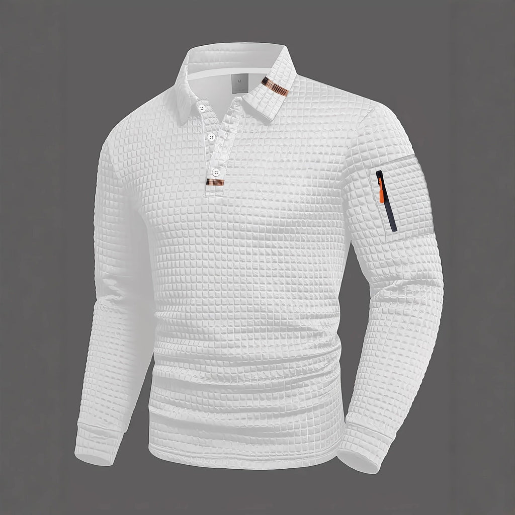Patchwork Checkerboard Fashion Men's Casual Sports Polo Shirt