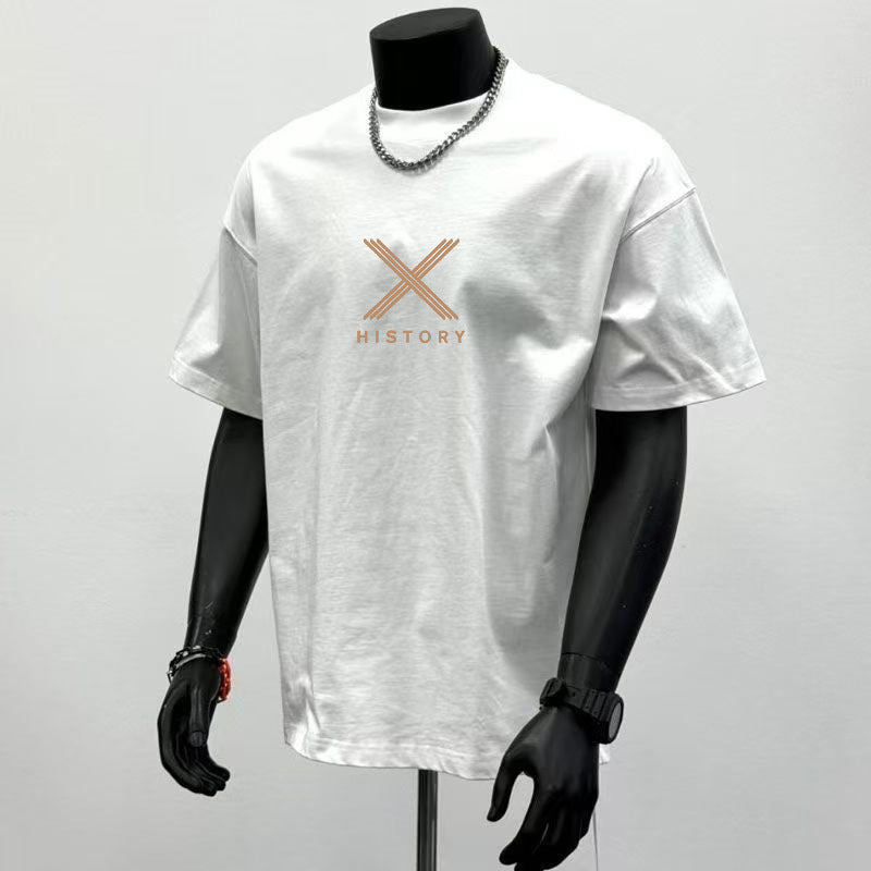 Cotton Loose Heavy Fashion Short Sleeve