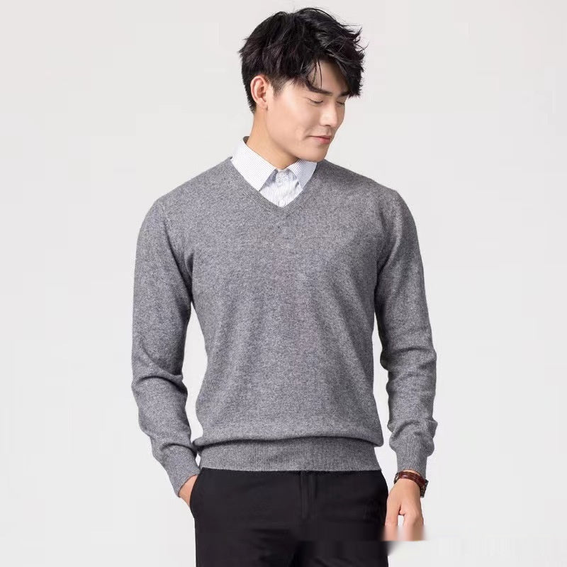 Men's Wool Loose Solid-color Sweater