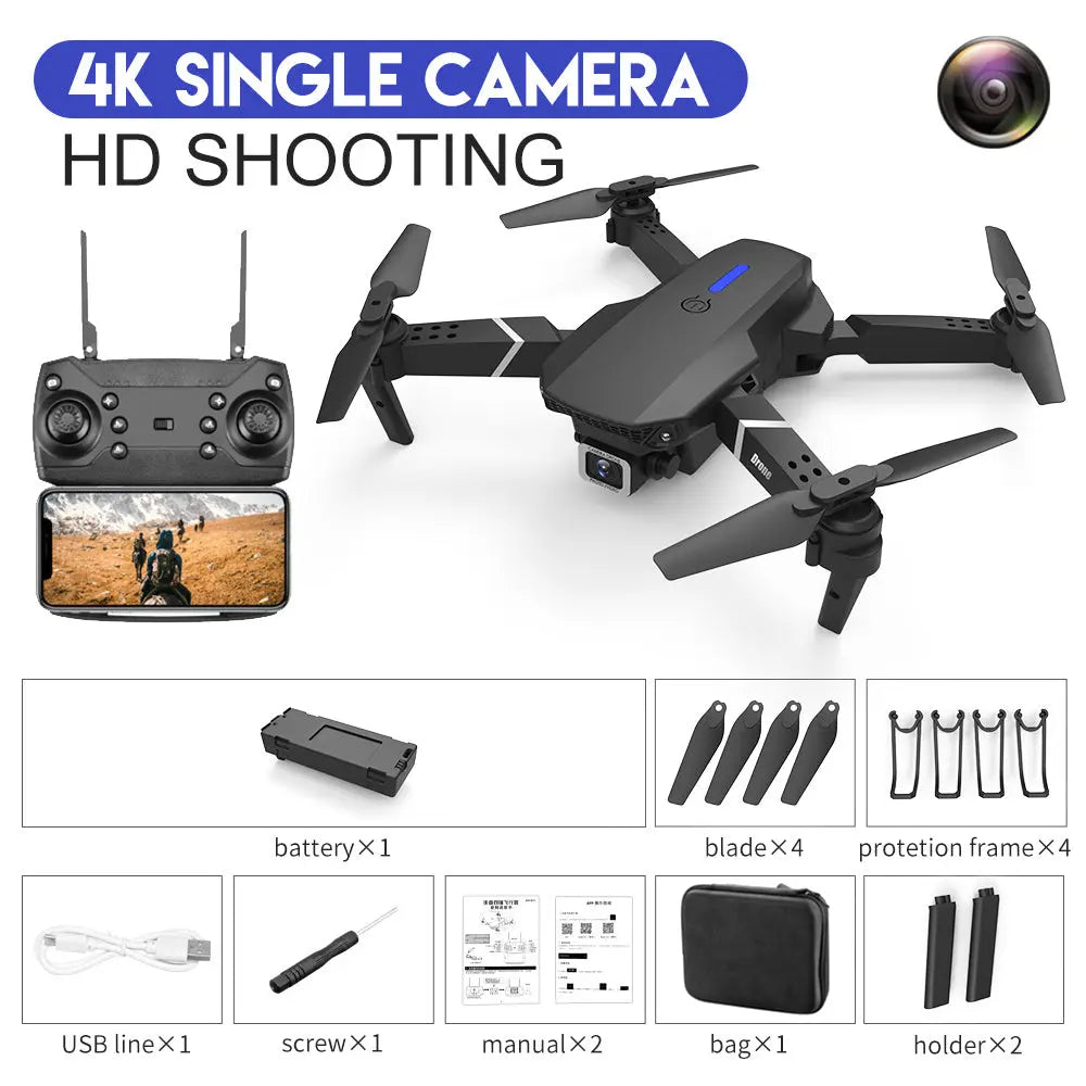 E88 Drone Aerial Photography HD 4K Dual Camera Remote Control Airplane Toy null