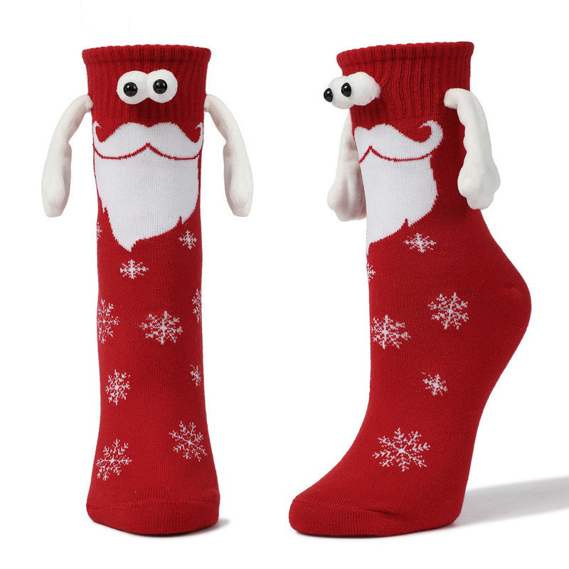 Couple Magnetic Handle Cute Hand Socks Christmas null