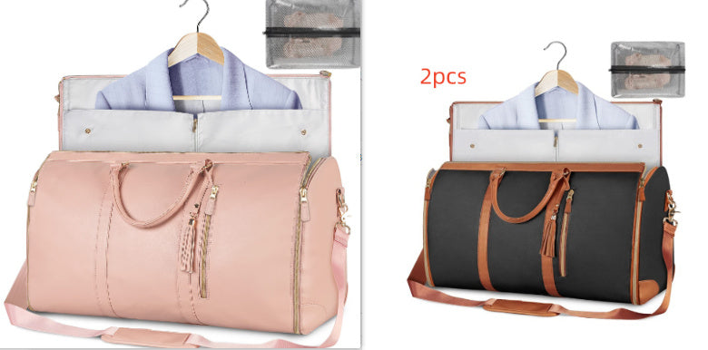 Large Capacity Travel Duffle Bag Women's Handbag Folding Suit Bag Waterproof Clothes Totes null