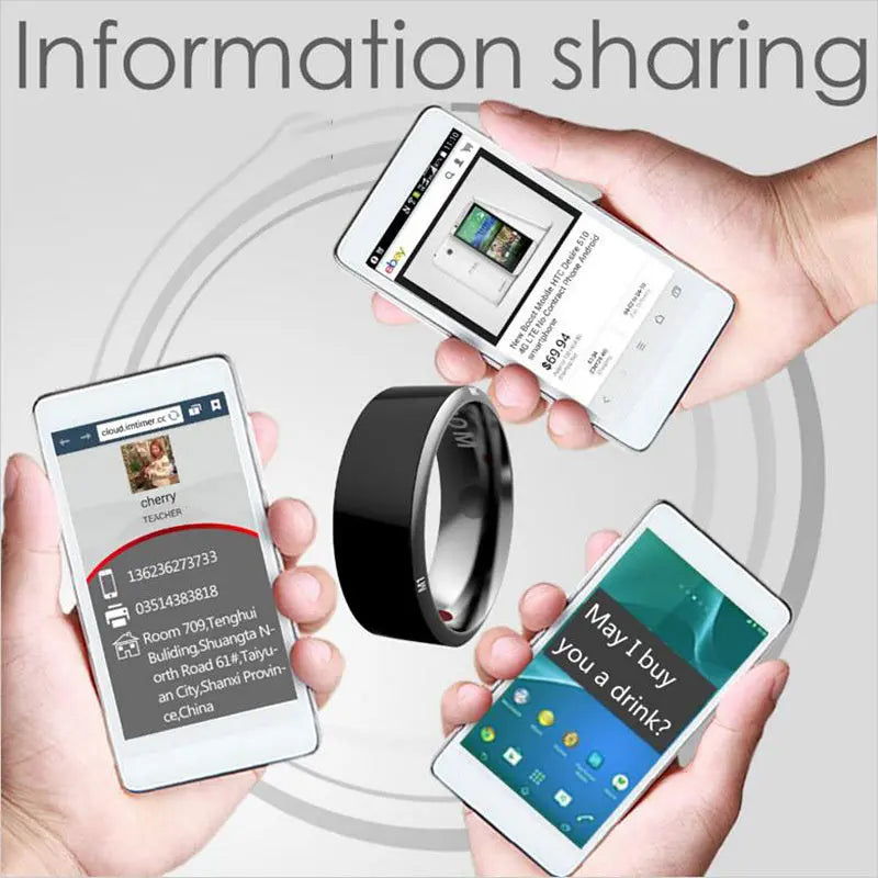 Smart Ring Wearable Device Multifunctional Black High-tech null