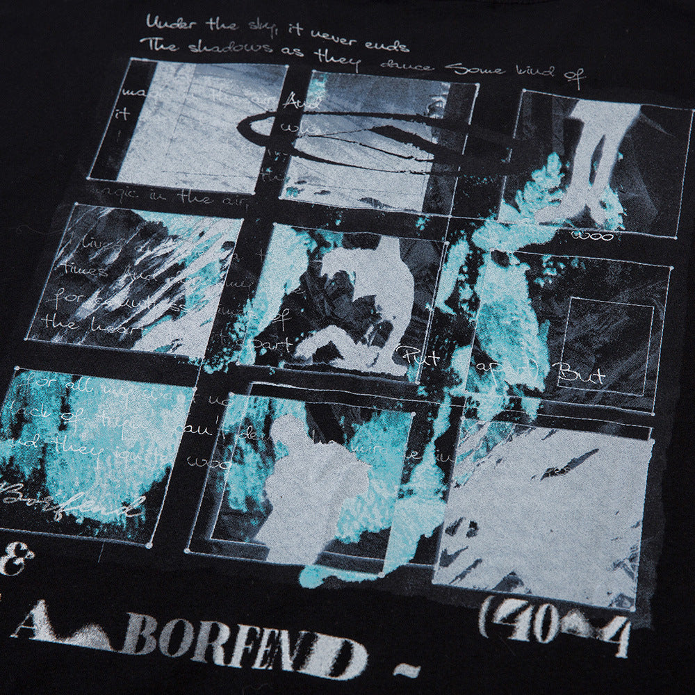 Men's Geometric Abstract Pattern Printed Short-sleeved T-shirt