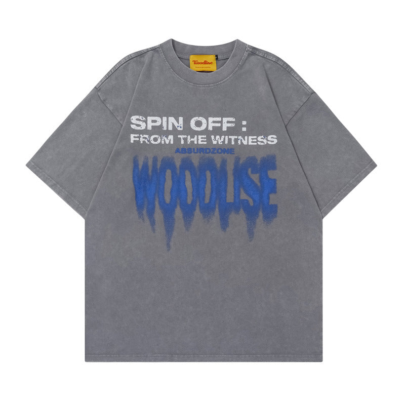 Fashion Vintage Letter Print Male New Casual Top