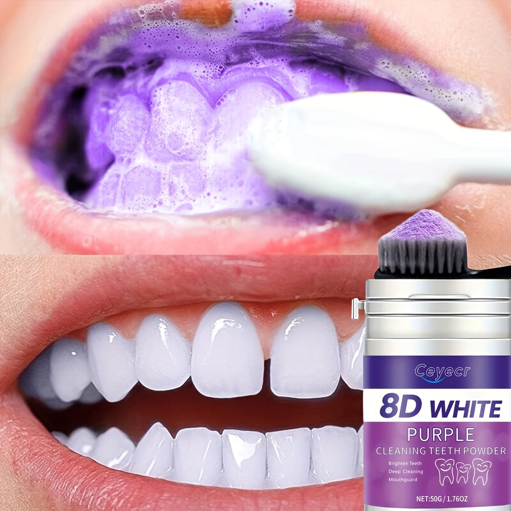 Ceyecr Purple Teeth Whitening Powder, 1.76oz - Deep Clean & Fresh Breath with Natural Pearl Essence for Dental Care Dropshipman