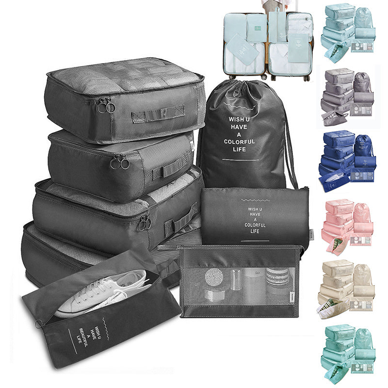 8-piece Set Luggage Divider Bag Travel Storage Clothes Underwear Shoes Organizer Packing Cube Bag null