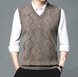 Factory Direct Sales Winter Wool Knitted Vest Middle-aged And Elderly Men's Thickened Sweater