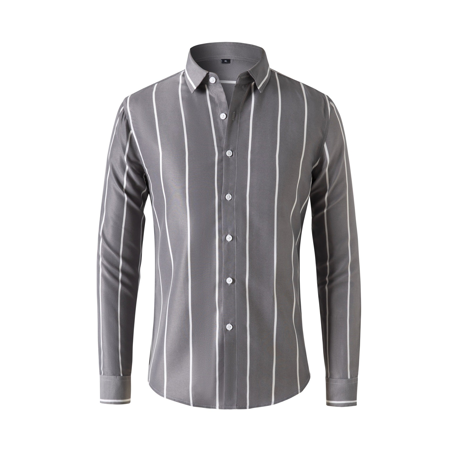 New Slim-fit Striped Shirt Men's Long Sleeve Shirt